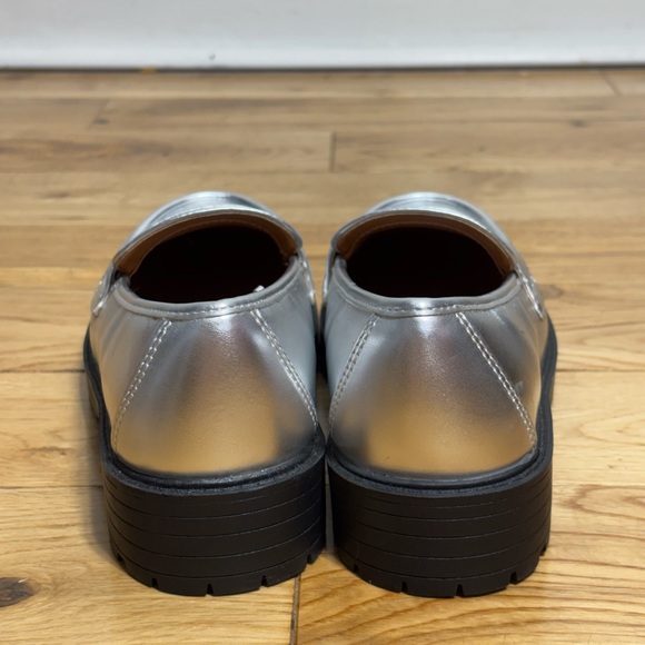 Kids Silver Loafers with Black Soles - Picture 3 of 4